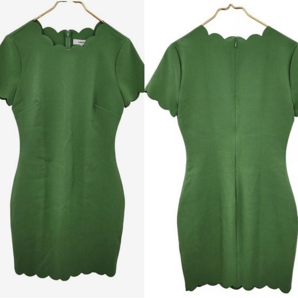 Likely Scallop Manhattan Bodycon Mini Dress Green NEW - Picture 1 of 14